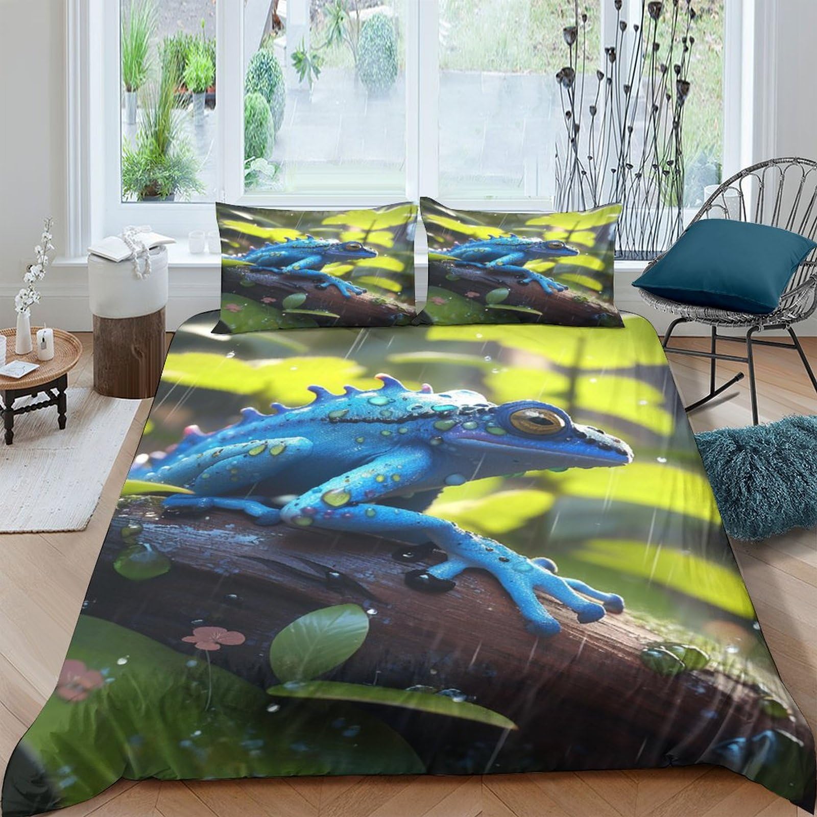 Housse de couette enfant garçon fille parure de lit grenouille king size