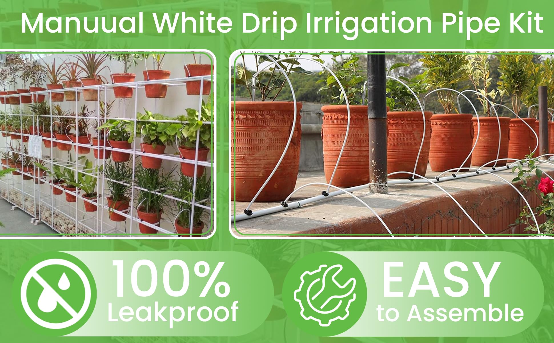 BHAGIRATH-White Drip Irrigation Pipe Kit for Plants | Complete Drip Watering System for Home Garden, Balcony, and FarmingIrrigation Garden Watering Drip Kit (20 Plants) - Image 7 thumbnail