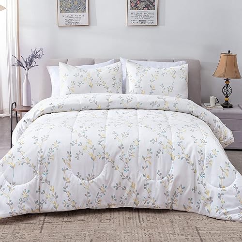 Miniatura 1 de Exclusivo Mezcla Juego de edredón de 3 piezas, tamaño King, edredón alternativo de microfibra para todas las estaciones con 2 fundas de almohada,