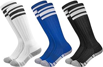 Utensilsto 3 Paar Kinder Fußball Stutzen Fußballsocken 28-32 Fußball Fussball Socken Sportsocken Trainingssocken für Jungen Mädchen
