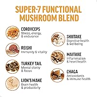 Vista 3 de Force Factor Modern Mushrooms Powder, Mushroom Supplement to Support Energy, Focus, Immunity, & Digestion with Cordyceps, Turkey Tail, Chaga