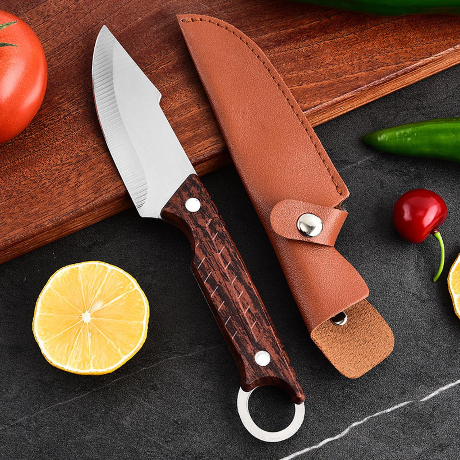 Kneefcy Wide Blade Stainless Steel Knife with ABS Handle β Kitchen Knife for Cutting, Slicing and Chopping Meat, Vegetables, Fruits and Household Cooking Utility Multipurpose Daily Tool 2