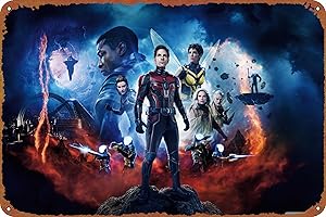 Ant-Man and the Wasp Quantumania Movie Poster Vintage Look Tin Metal Sign, 8x12 Inches
