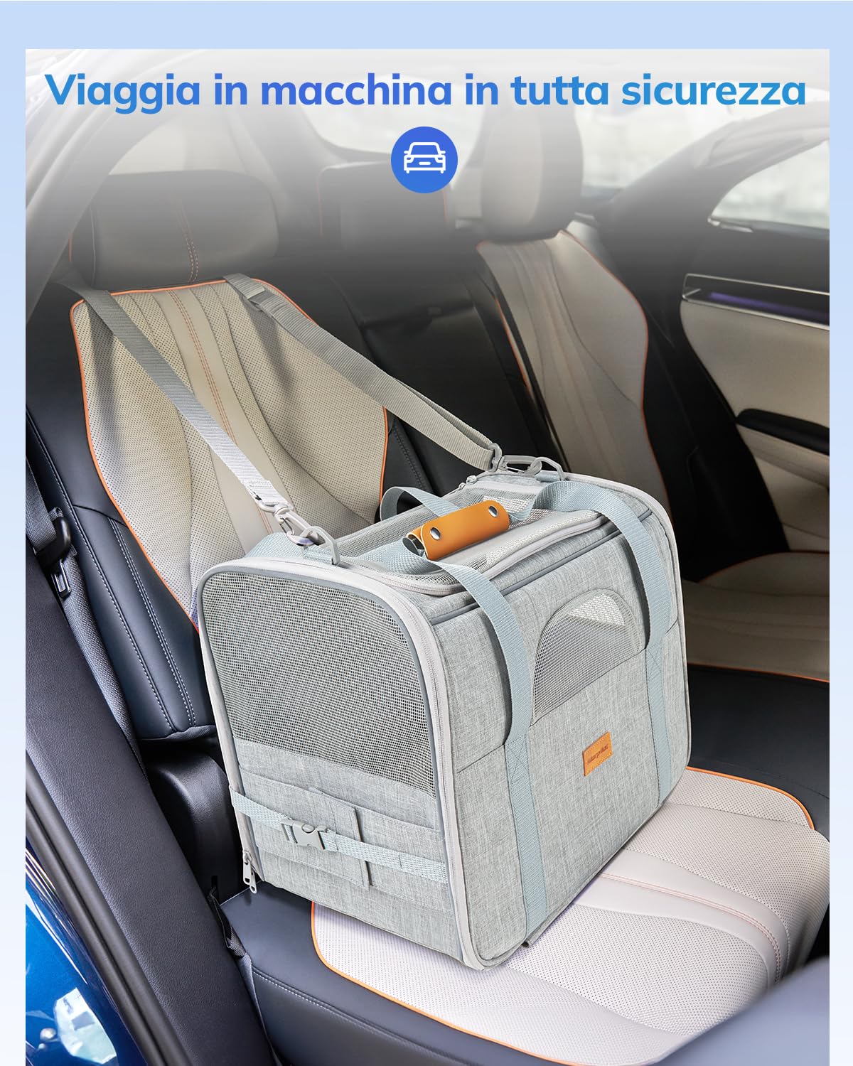 Morpilot Borsa per il trasporto per gatti con ruote, pieghevole, per il trasporto di gatti, trasportino per cani di piccola taglia