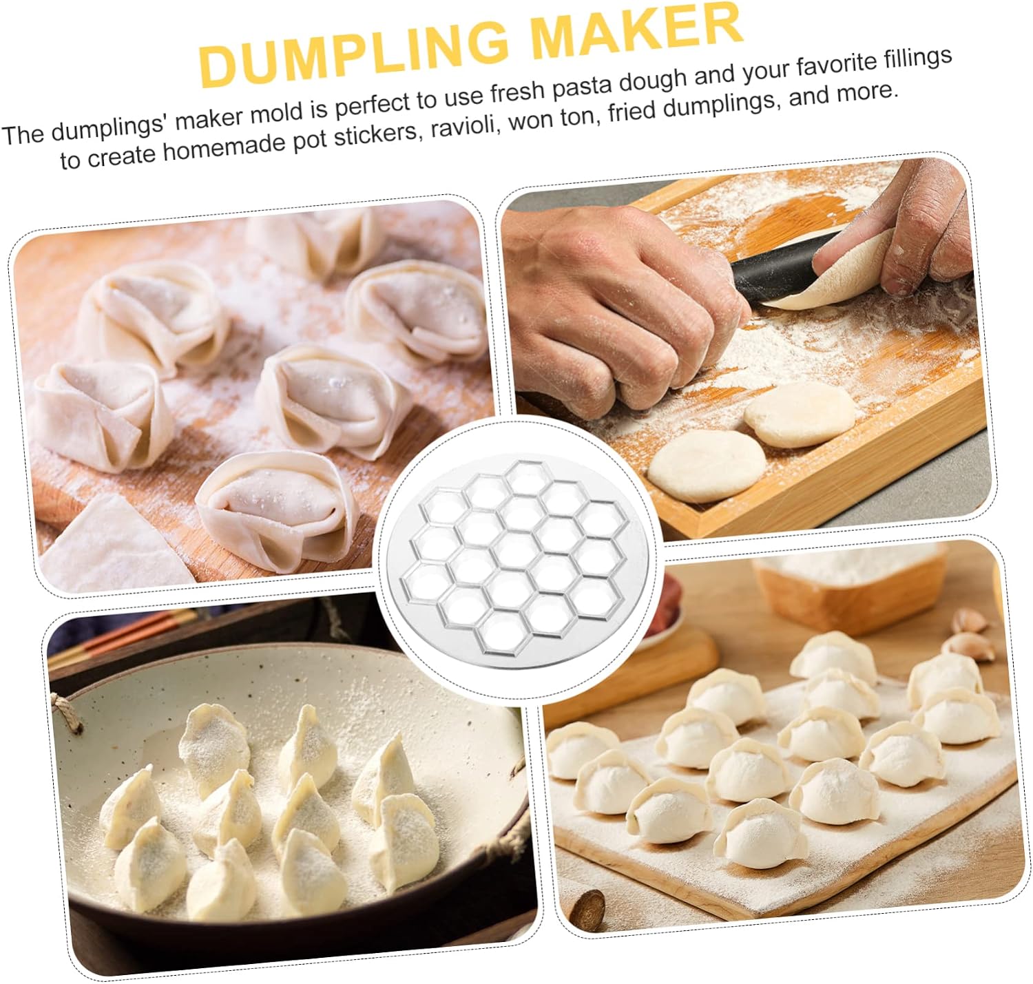 LABRIMP Alloy Dumpling Maker Mold Set Multi-Hole Metal Mold for Easy Homemade Dumplings Kitchen Gadget for Family Use