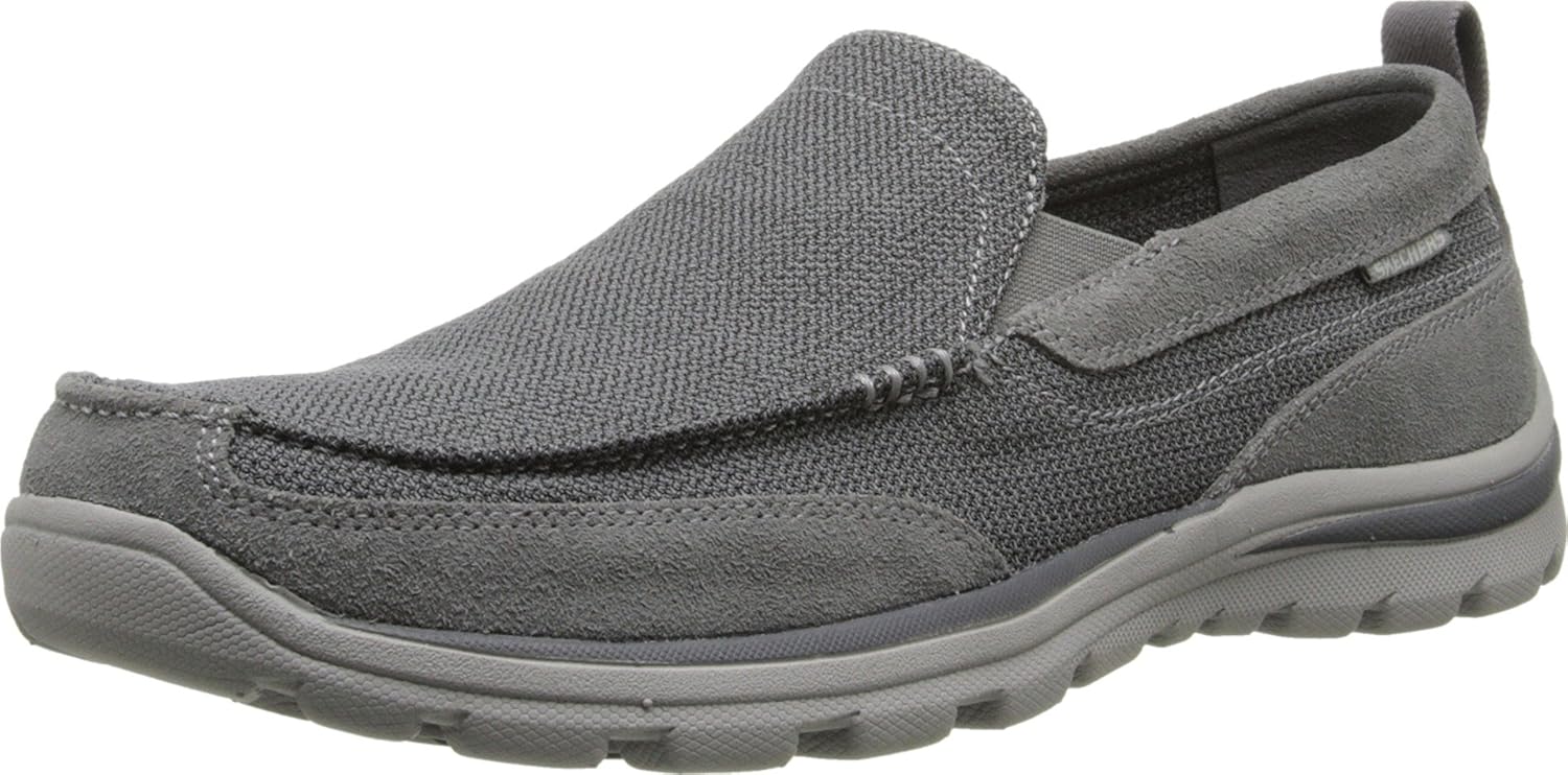 Skechers USA Men's Superior Milford Slip-On Loafer, Charcoal/Gray, 6.5 D US