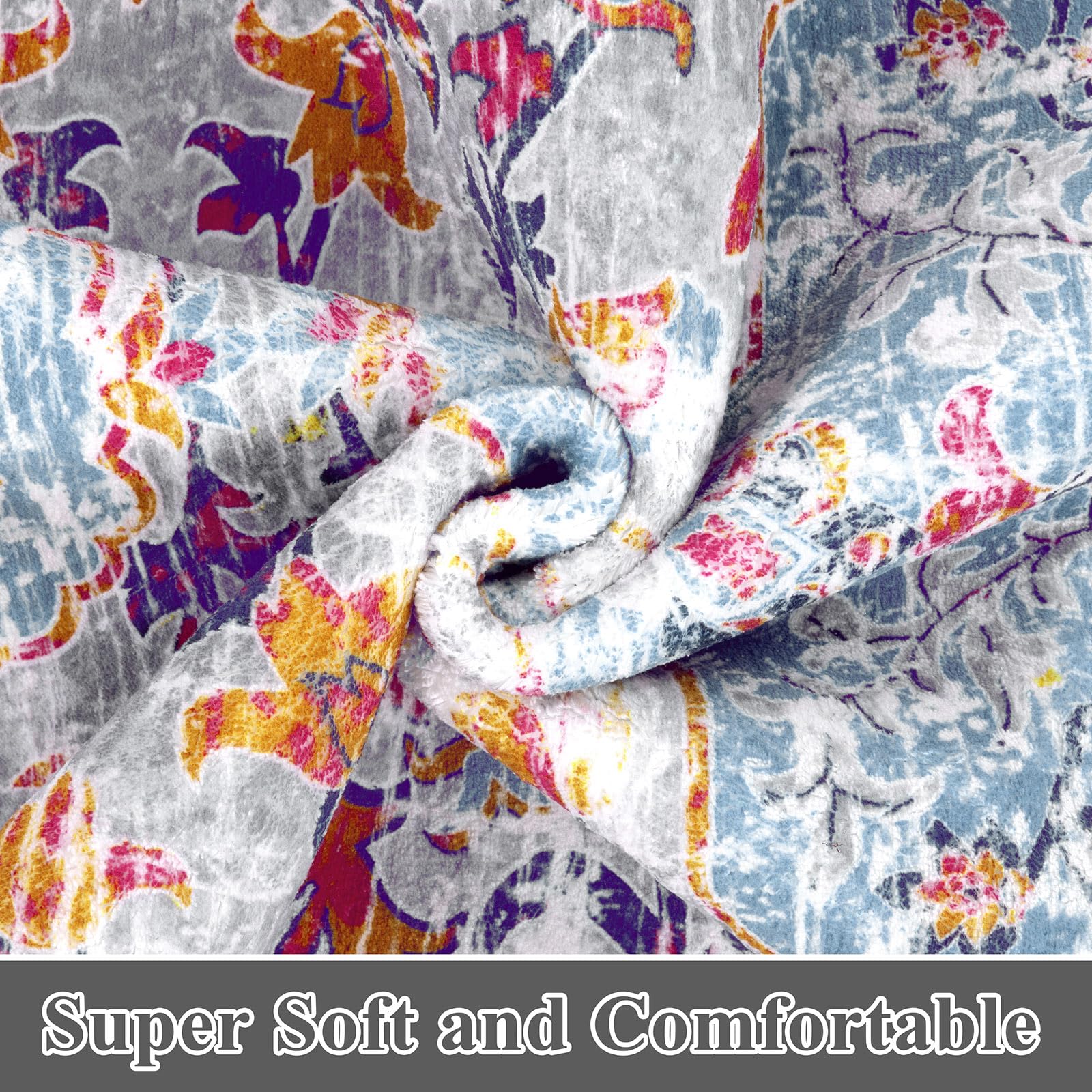 SHACOS Teppich Läufer 80x300 cm Weicher Läufer Flur Waschbar Boho Teppichläufer rutschfest Flur Teppich für Wohnzimmer, Schlafzimmer, Küche, Bunt