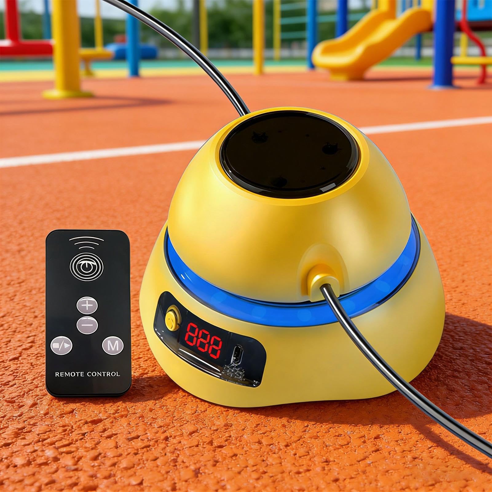Springseilmaschine 1-10 Geschwindigkeitsstufen Farblicht Springausrüstung | Elektronisches Springseil mit Fernbedienung für Zuhause, Erwachsene, Kinder, Männer, Frauen, Sport, Outdoor, Training
