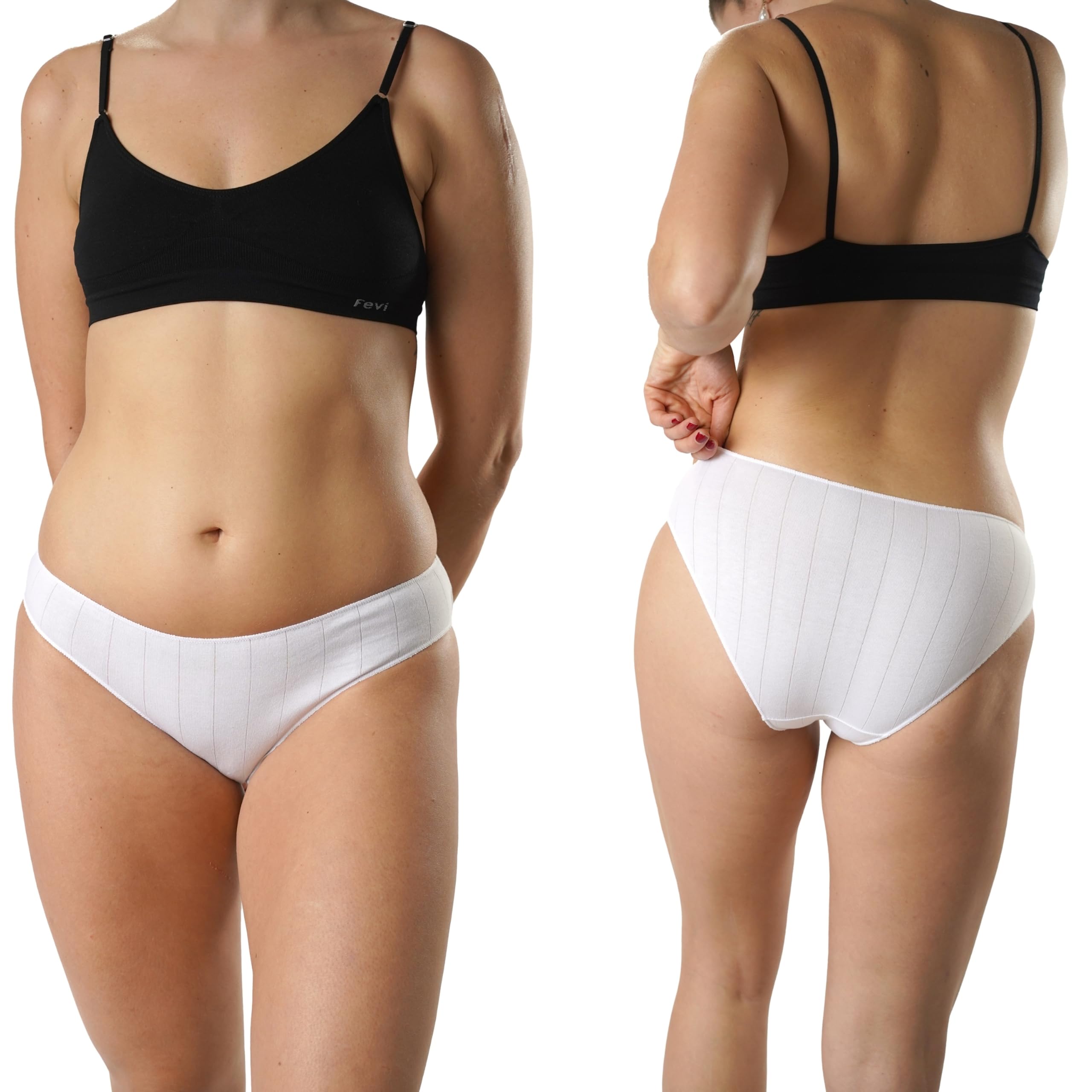 FEVI Pack 12 Braguitas Bikini de Algodón Mujer, Sin Costuras, Ropa Interior Cómoda, Suave y Elástica, Lencería Bragas Bikini Invisible