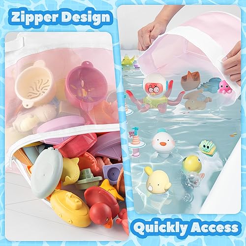 Miniatura 3 de UNEEDE Organizador de juguetes de baño, organizador de juguetes de bañera de 4.15 galones, soporte de juguetes de baño de acceso rápido para bañera,