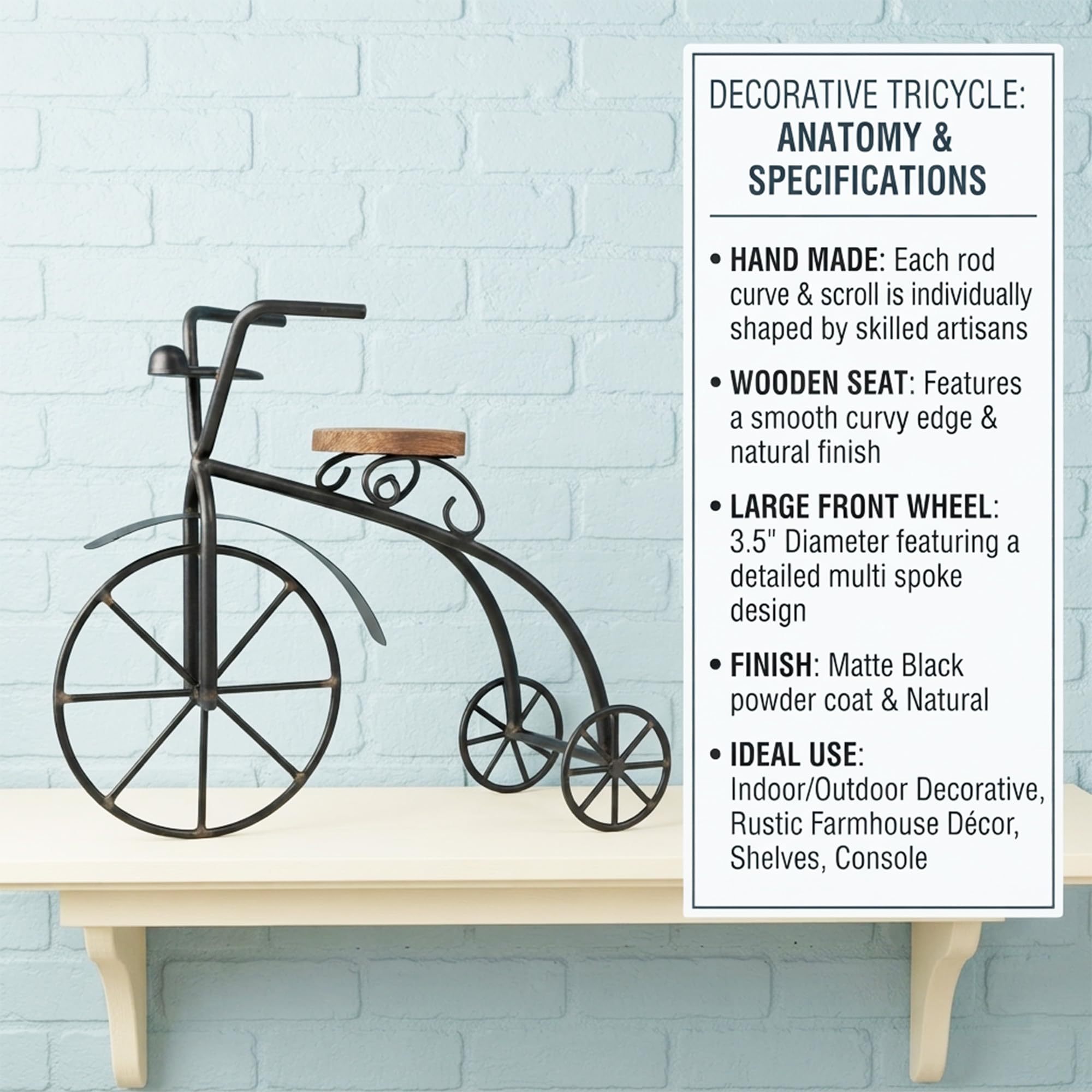 Vintage Metal Bicycle Sculpture - Home & Office Decor -5