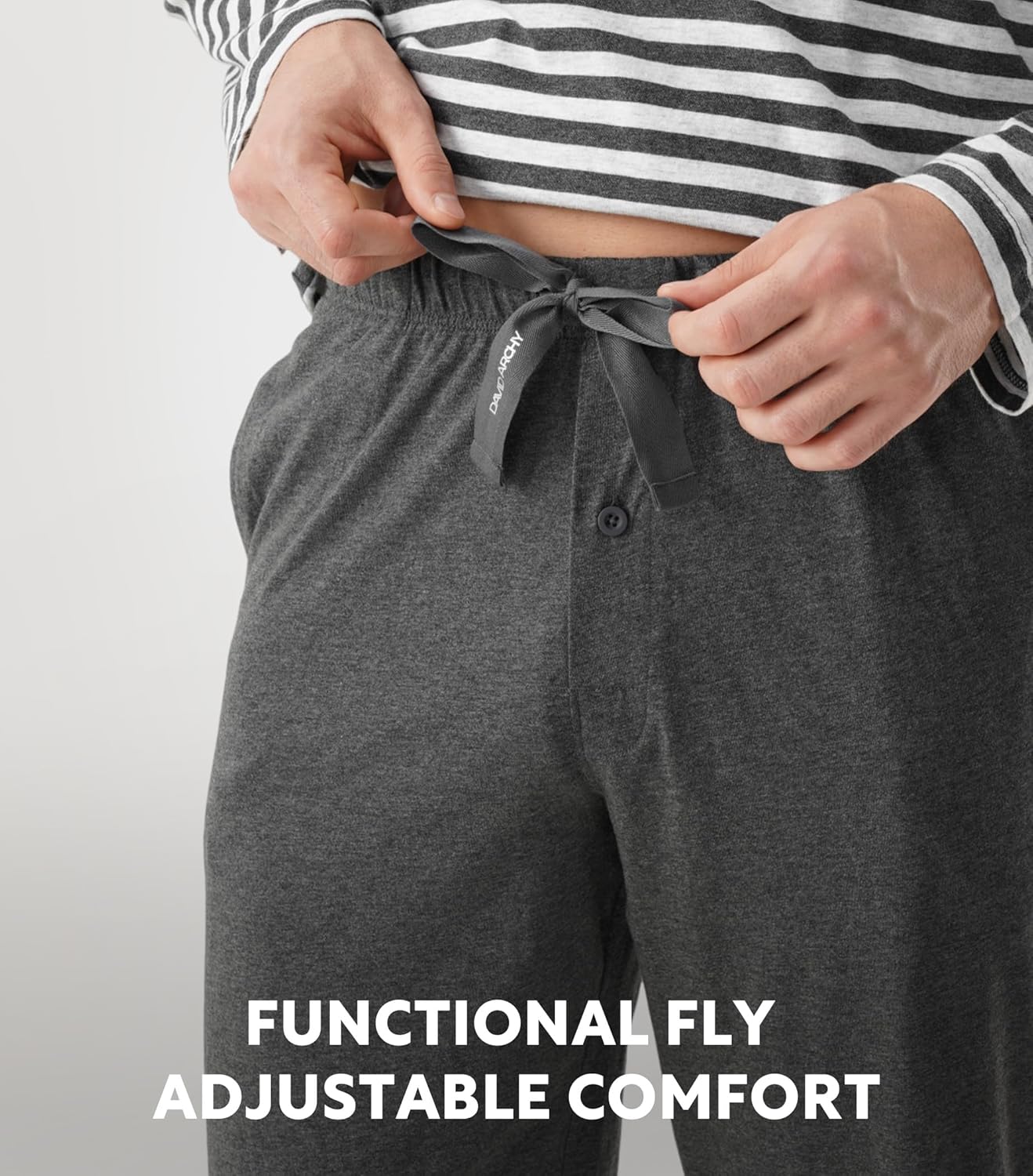 DAVID ARCHY Men's Pajamas Set 100% Combed Cotton Henley Loungewear Relaxed Fit Sleepwear with Pockets - Image 6