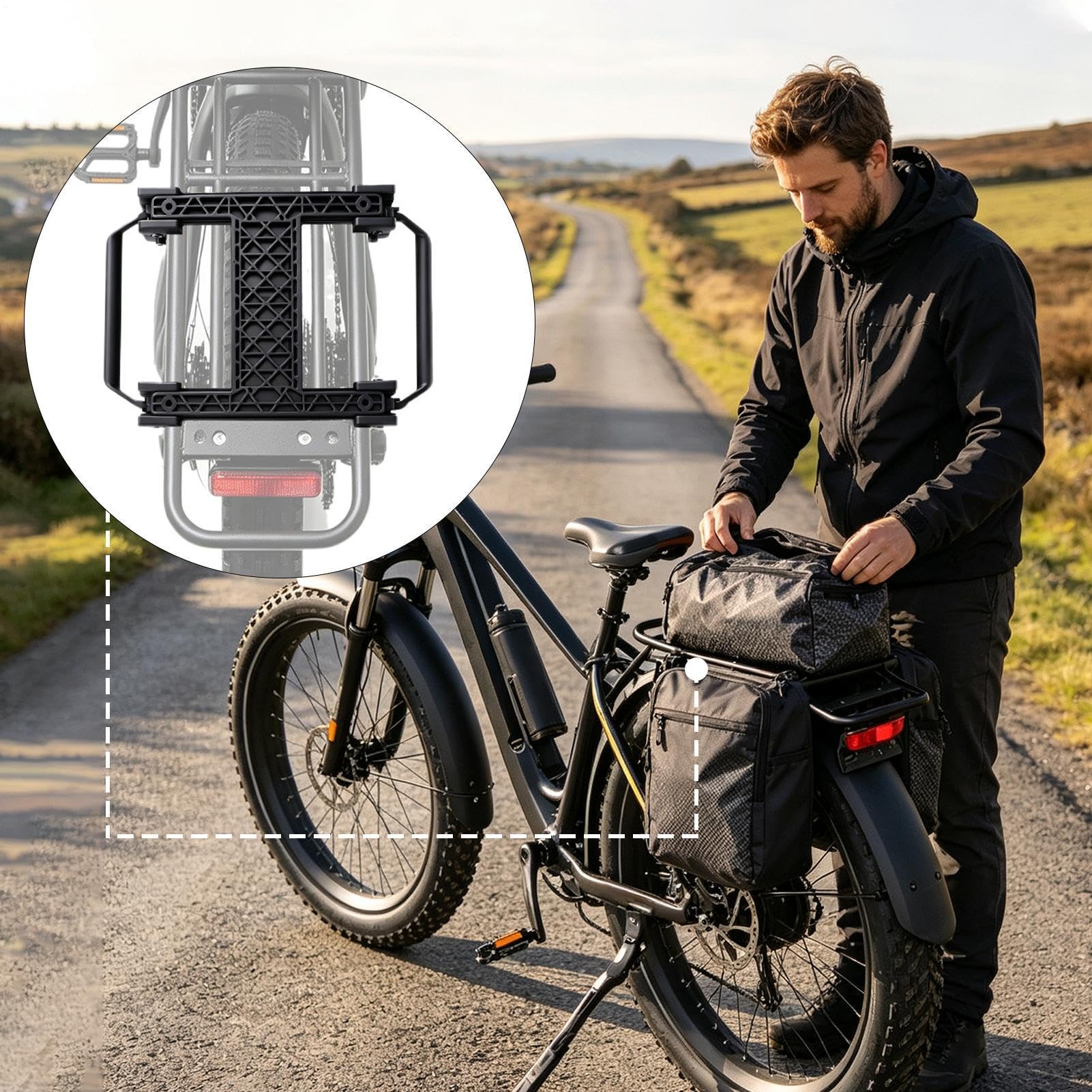 Support de conversion à boucle de sacoche de vélo avec fermeture rapide