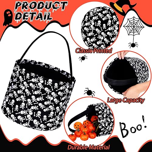 Miniatura 5 de 2 bolsas de dulce o truco de Halloween, bolsas de tela para dulces de Halloween, 2 estilos, Varios colores
