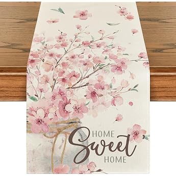 Table Runner Spring Flowers Modern 33 x 183 cm Kitchen Dining Room Indoor Outdoor Holiday Party Living Room