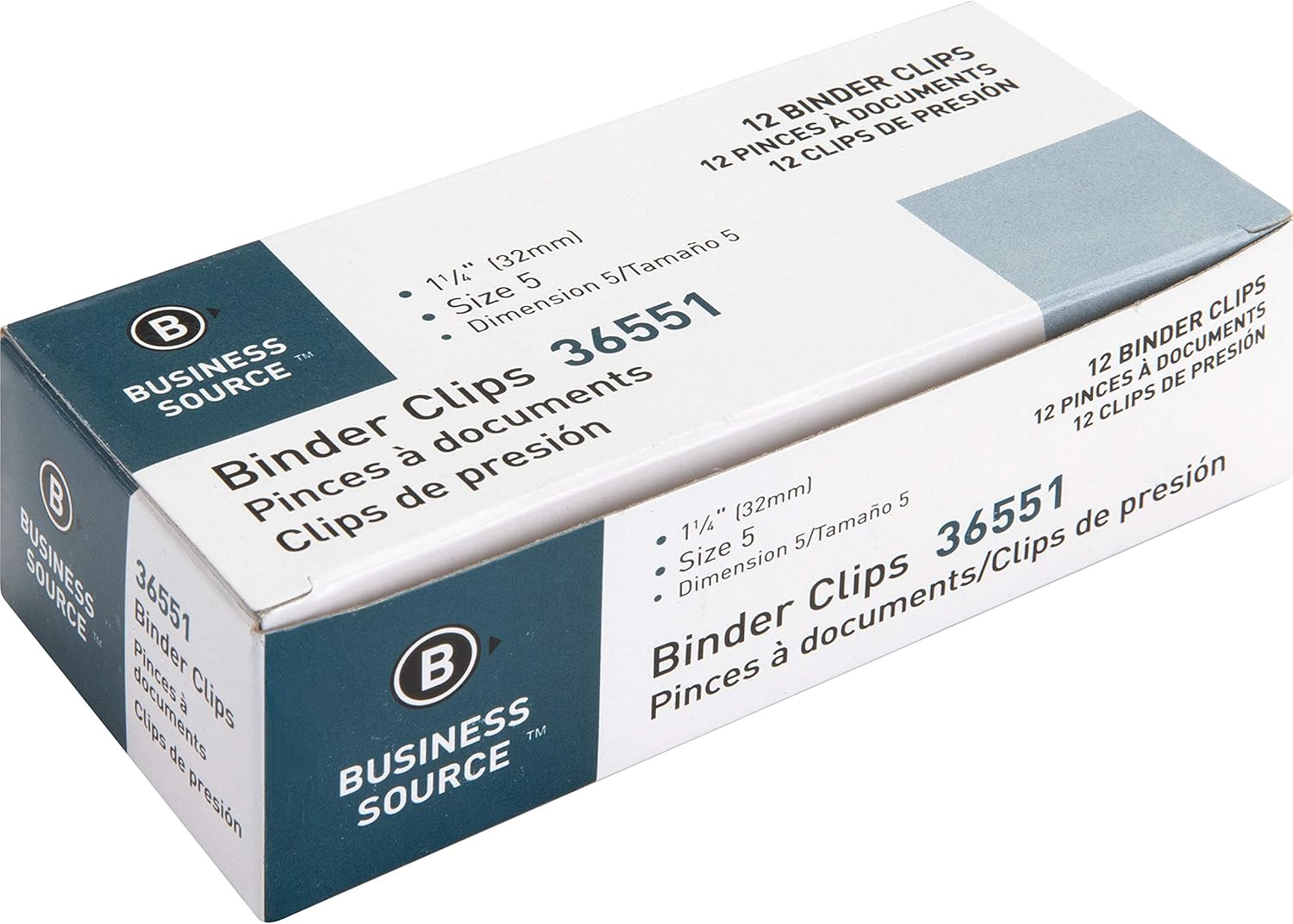 Busin Source Medium Binder Clips, Fold-ba, acity, Steel