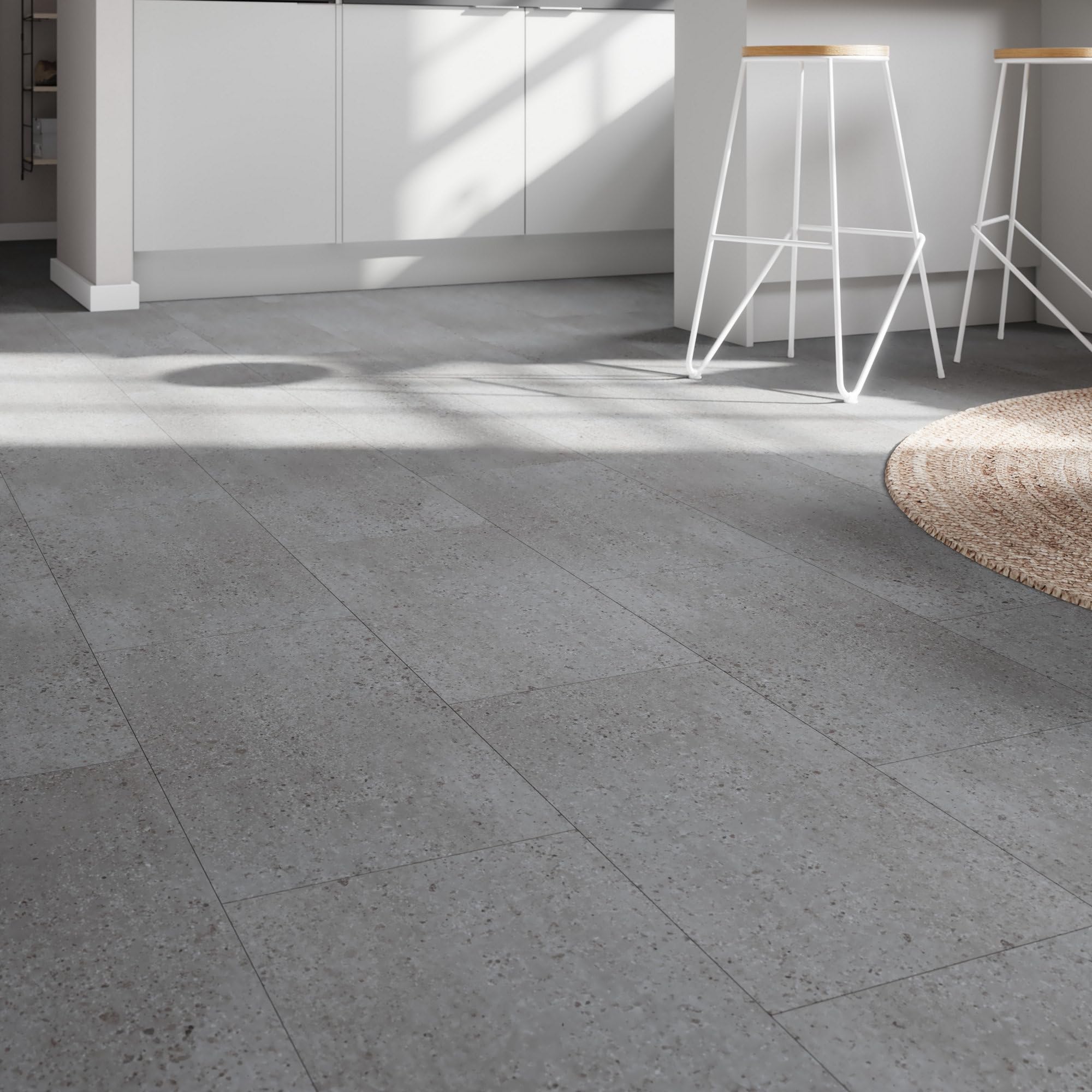 GoodHome Dalle PVC Clipsable Mambo 61 x 32 cm Granito Gris (Vendue au Carton, 12 Dalles)