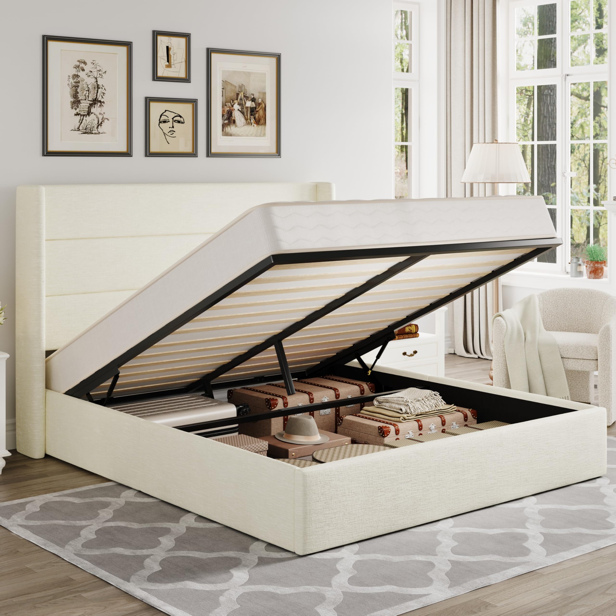 Allewie Full Lift-Up Storage Bed