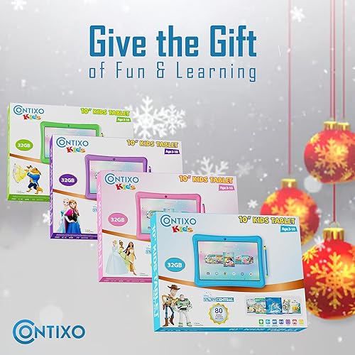 Miniatura 8 de Contixo Tablet para niños K102, 10 pulgadas HD, edades de 3 a 7 años, tableta para niños pequeños con cámara, control parental, Android 10, 32GB,