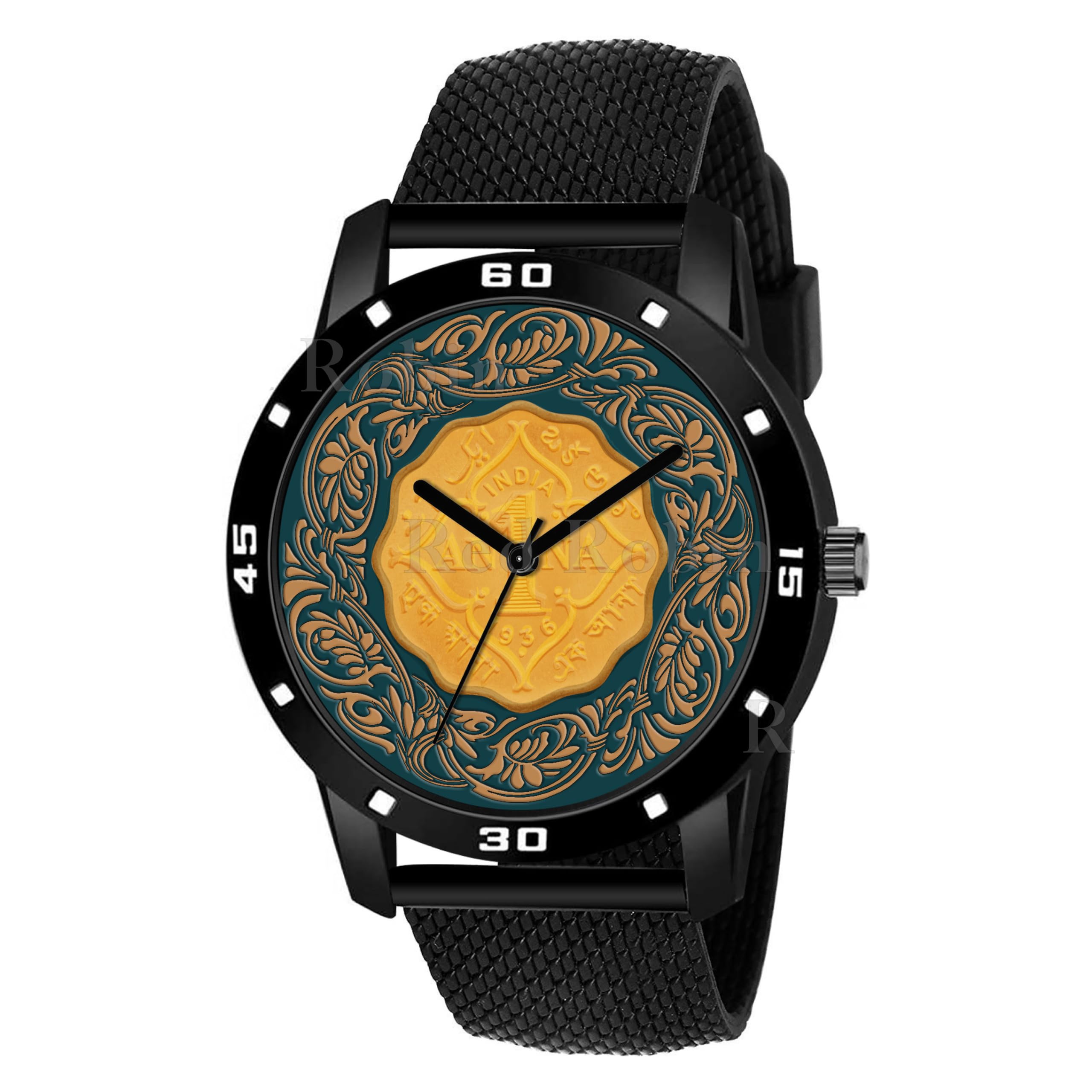 Analog Stylish Silicon Rubber Strap Wrist Watch for Men and Boys, Pack of 1 - Regular-AVO-BLK-SFR