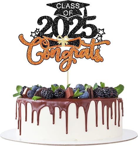 1 pieza de decoración de pastel de graduación 2023 con purpurina de felicitaciones 2023 para pastel de graduación 2023 tema de graduación para niños