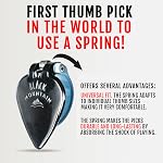 Black Mountain Medium Gauge Thumb Picks for Acoustic Guitar, Electric Guitar, Ukulele, Banjo, and More - Spring Loaded Universal Fit for Medium to XL Thumbs - Premium Finger Picks