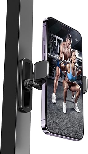 APPS2Car Soporte magnético para teléfono de gimnasio, ajustable 360, compatible con teléfonos inteligentes de 4.7 a 6.5 pulgadas, base y junta de