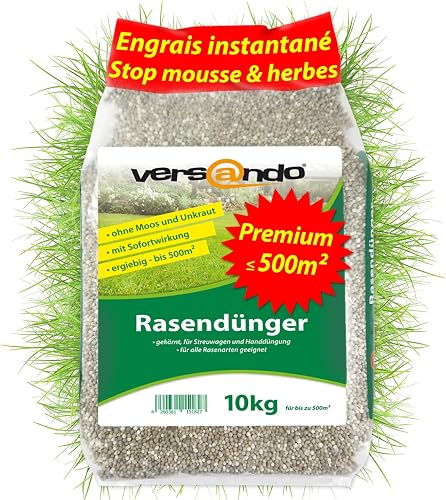 10kg jusqu'à 500m² d'engrais gazon automne: repousse la versando