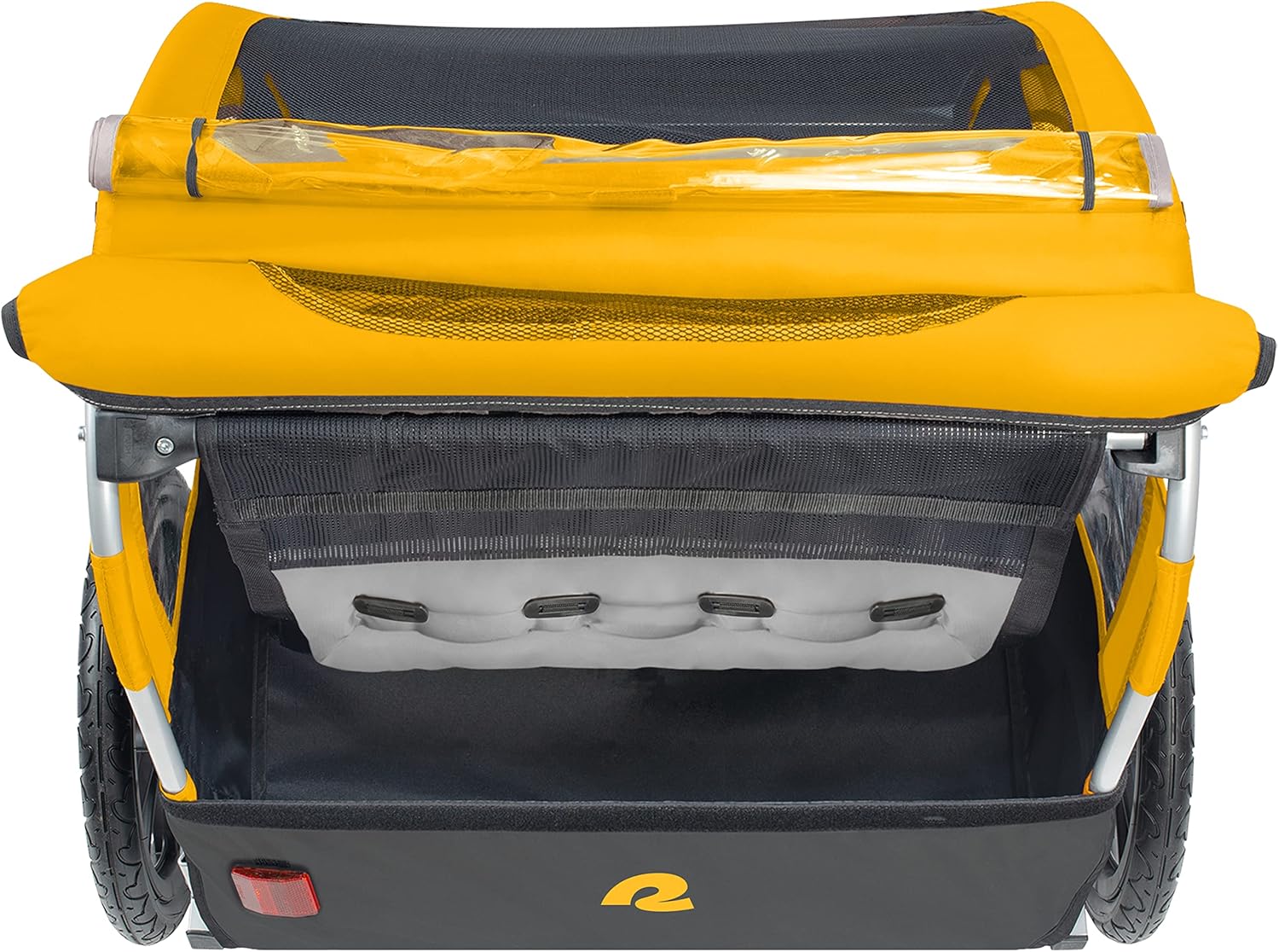 Retrospec Rover Kids Bicycle Trailer - Single & Double Passenger Children’s Foldable/Collapsible Tow Behind Bike Trailer with 16" Wheels, Safety Reflectors & Rear Storage Compartment - Sun : Everything Else