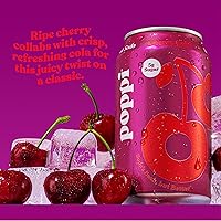 Vista 3 de POPPI Soda prebiótica espumosa, bebidas con vinagre de sidra de manzana, agua con gas y jugo de frutas, Cherry Cola, 12 oz (paquete de 12)