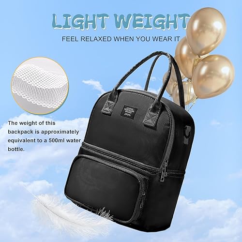 Miniatura 2 de Lonchera de doble cubierta aislada a prueba de fugas con correas de mochila, bolsa de almuerzo para mujeres y hombres, suave e impermeable para