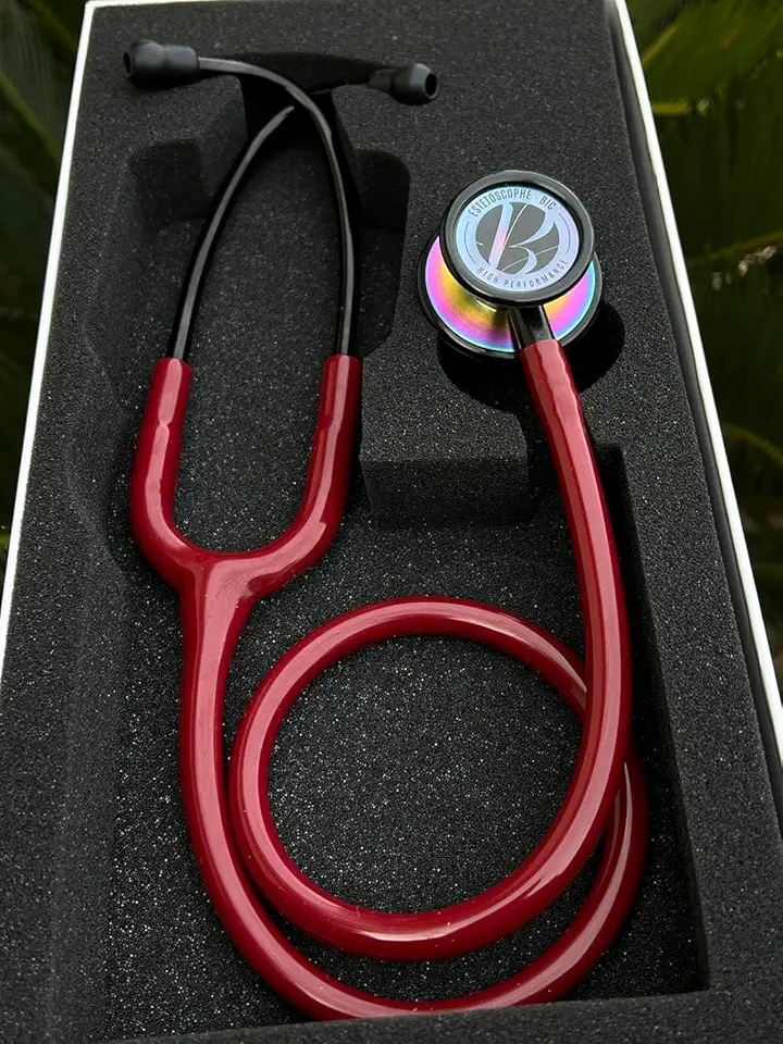 Estetoscópio Bic Eternity Vinho Rainbow Excelente Ausculta - Garantia de 5 anos