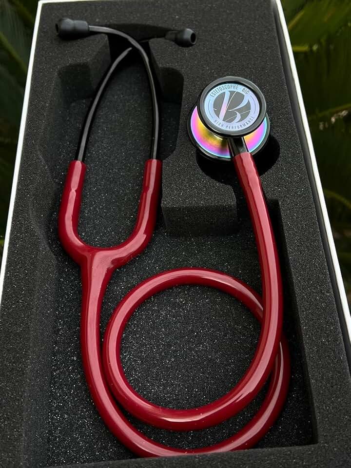 Estetoscópio Bic Eternity Vinho Rainbow Excelente Ausculta - Garantia de 5 anos