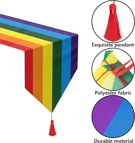 Vista 43 de Wehhbtye Paquete de 2 caminos de mesa de fútbol para cocina, cancha de fútbol americano de 12 x 71 pulgadas con borlas, bufandas de tocador