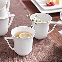 Vista 5 de MALACASA Coffee Mugs Set, 10 OZ Porcelain White Coffee Mugs Espresso Cups Set of 6, Ceramic Cups Mugs Set with Handle for Cappuccino, Tea and Cocoa