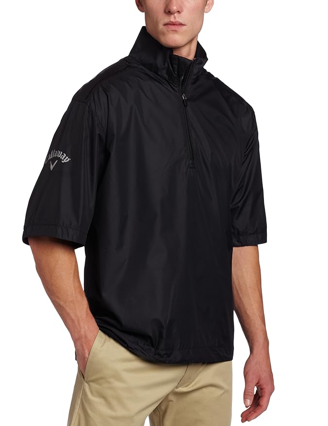 Callaway Golf Men's Short Sleeve Wind Shirt (Anthracite, XLarge