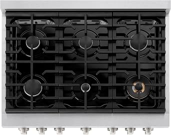 ZLINE 36 in. 5.2 cu. ft. Paramount Dual Fuel Range with 6 Burner Gas Cooktop and Electric Convection Oven in Satin Stainless Steel with White Matte Door (SDRS-WM-36)