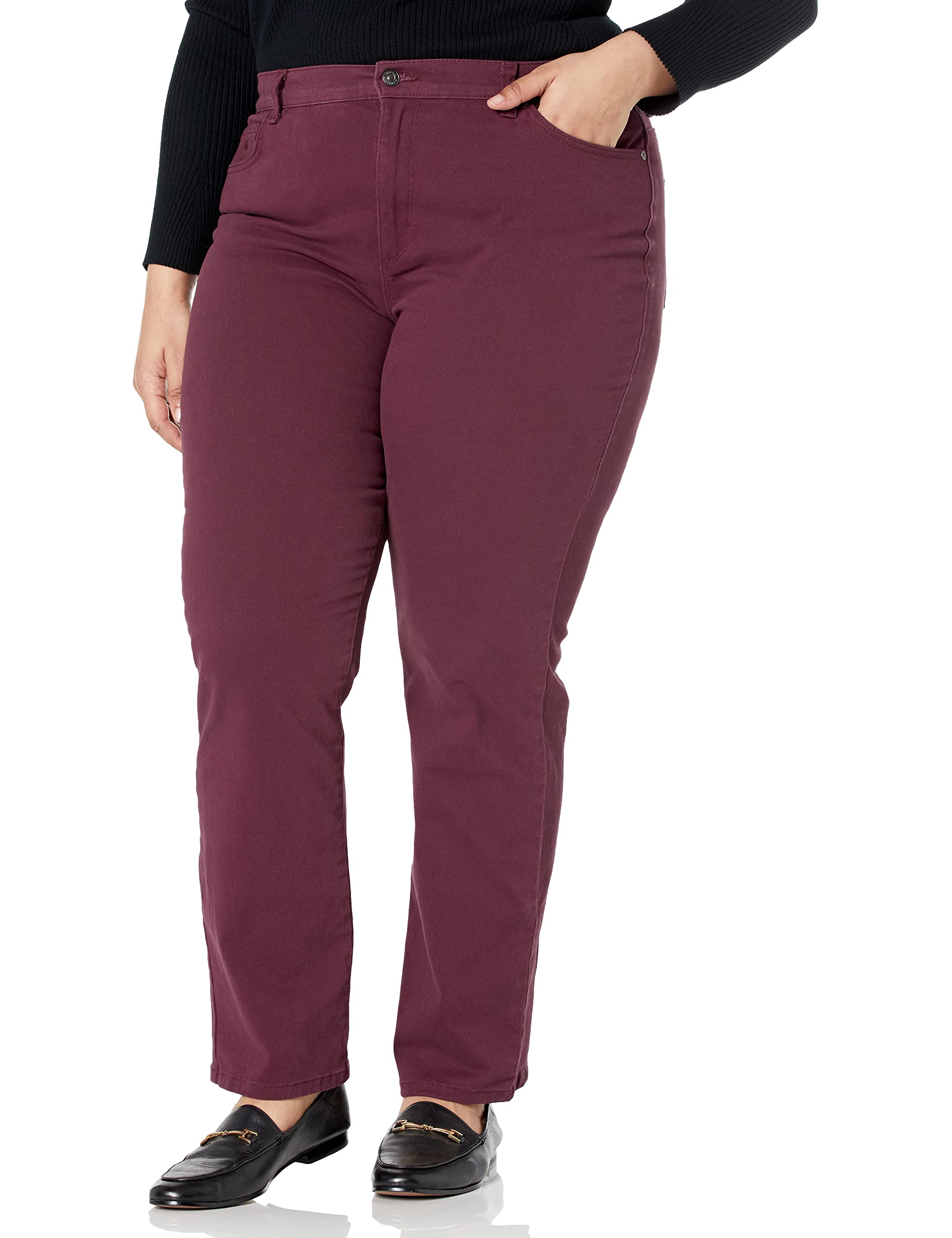 Gloria Vanderbilt Womens Amanda Classic High Rise Tapered Jean Plus Size