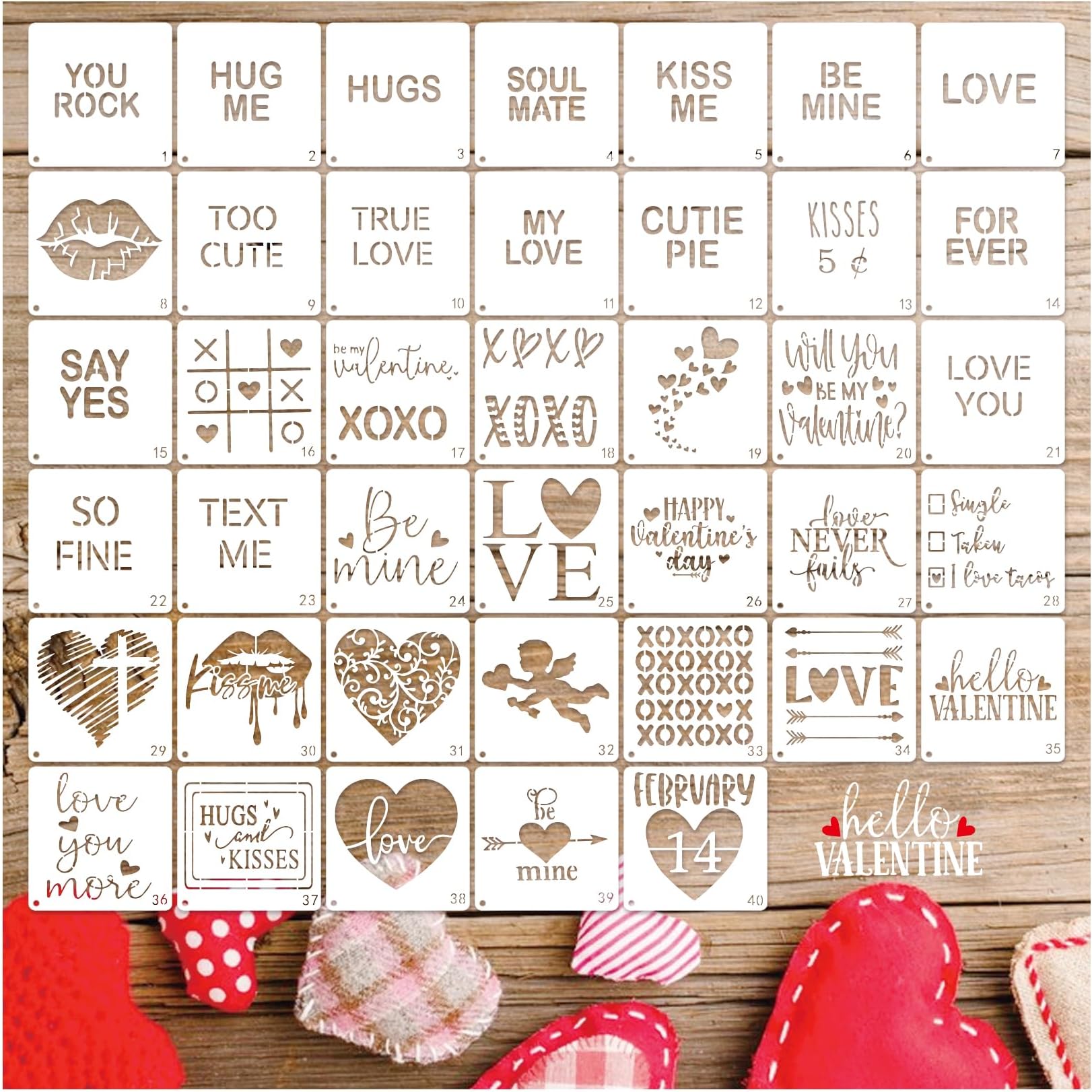 Amazon.com: CSTYWC 5PCS Lip Stencil Kiss Lips DIY Stencil with 5 Sizes ...