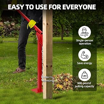 T-Post Puller for Easy One Person Removal of Studded T Posts,Basic Type