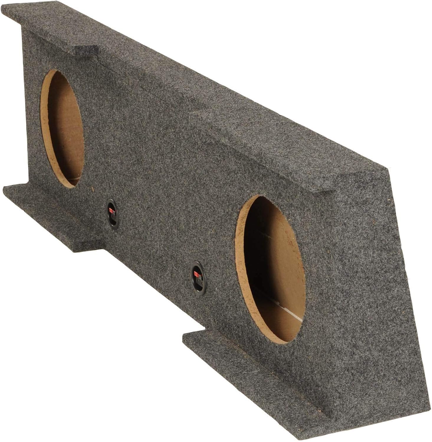 QPower Dual 10in Underseat Downfire Subwoofer Enclosure, Sub Box Compatible with Chevy Silverado Crew Cab and GMC Sierra Crew Cab 2007-2013