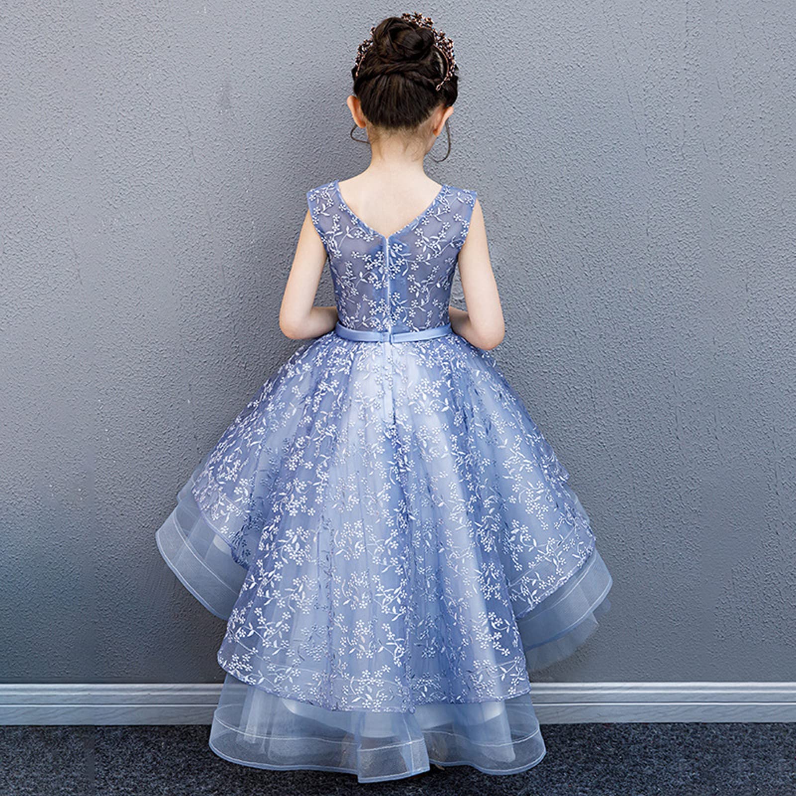 Mädchen Kleid Prinzessin Kostüm Party Outfit Ärmelloses Nachlaufend Tanzkleid Prinzessin Tulle Kleid Prinzessin Tutu Charmant Für Hochzeits Tolles Geschenk Für Ihre Familienfreunde,Rosa,6—7