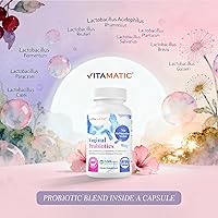 Vista 5 de Vitamatic Probióticos vaginales para mujeres – 20 mil millones de UFC, equilibrio de pH y control de olores, 60 cápsulas DR con prebióticos