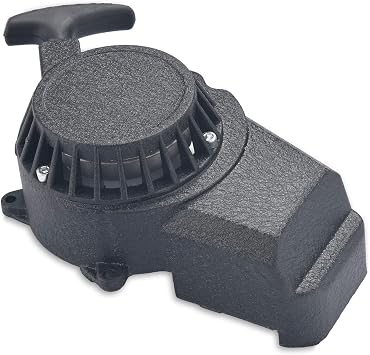 47cc 49cc Pull Start Recoil Starter for Pocket Bike Mini ATV Black | Aluminum pull start with plastic inner cog for 47/49cc 2-stroke pocket bikes with 3 mounting holes. Check your cog type first