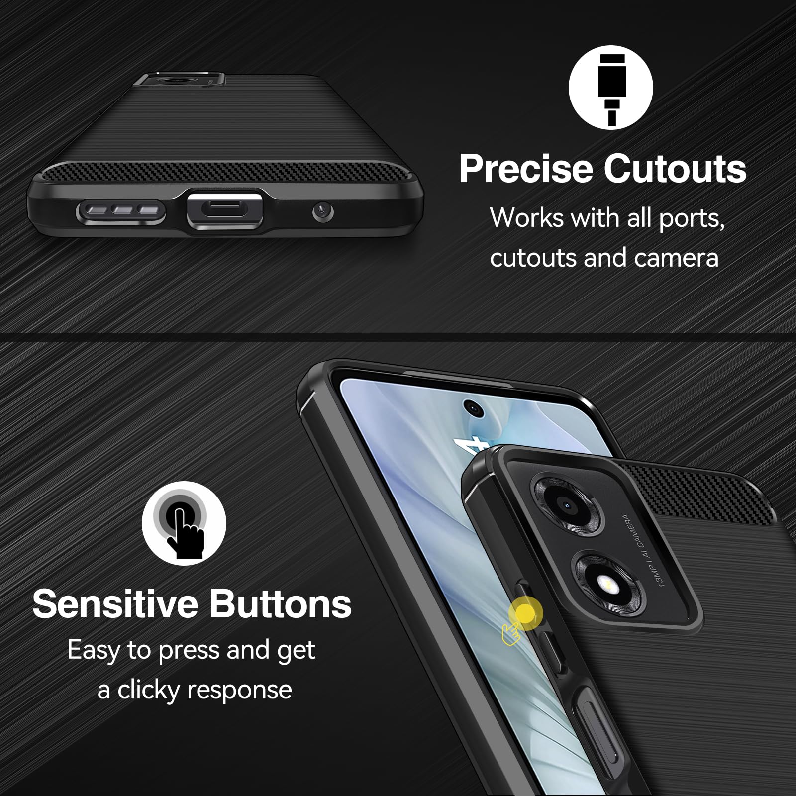 Custodia IVoler Per Motorola Moto E13 – Antiurto Militare Con 2 Vetri Temperati E Kit Di Pulizia