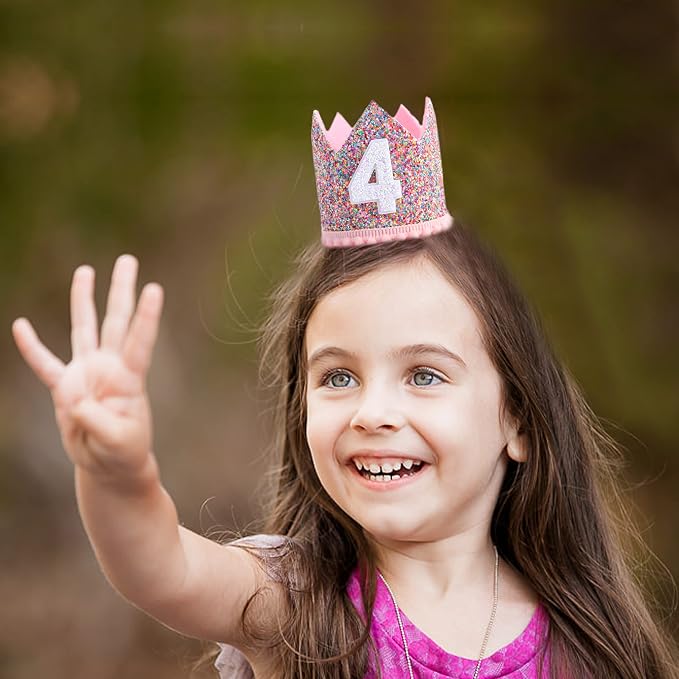 Corona brillante para fiesta de cumpleaños infantil miniatura 3