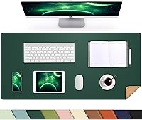 Vista 55 de Protector de escritorio de cuero, tapete de escritorio grande con corcho natural y cuero PU, alfombrilla para mouse, alfombrilla de escritorio