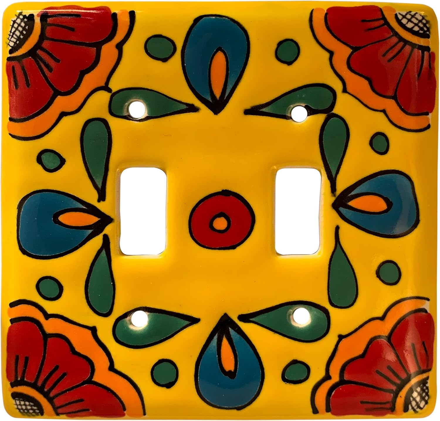Canary Talavera Ceramic Double Switch Plate