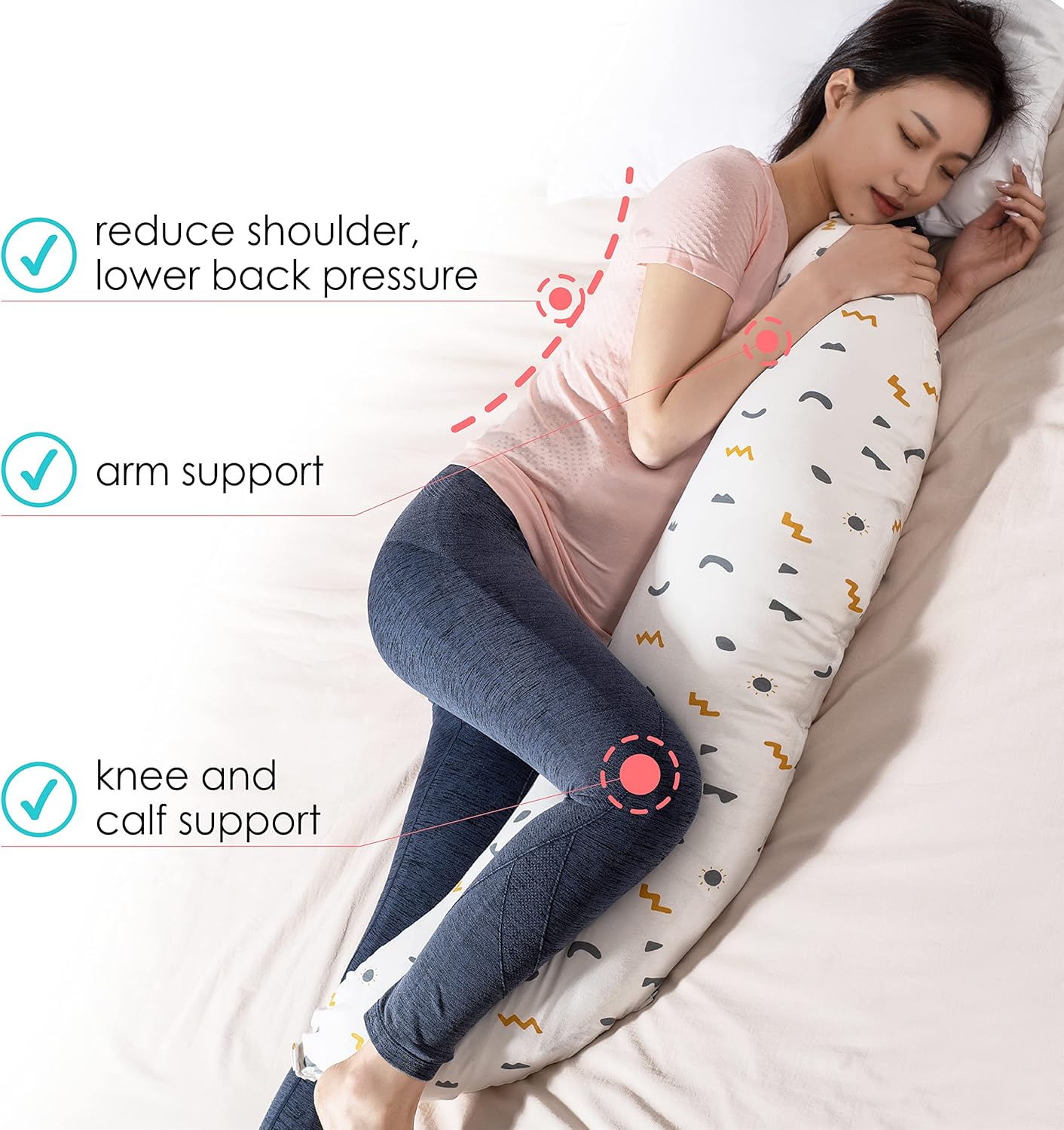 BYRIVER Pregnancy Pillow and Extra Pillow Case Bundle