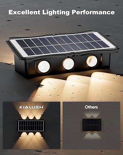 Miniatura 3 de Luces Solares para Escalones Exteriores, Paquete de 6 de 1500mAh Luces de Pared, Luces de Valla Alimentadas por Energía Solar, IP65 Iluminación